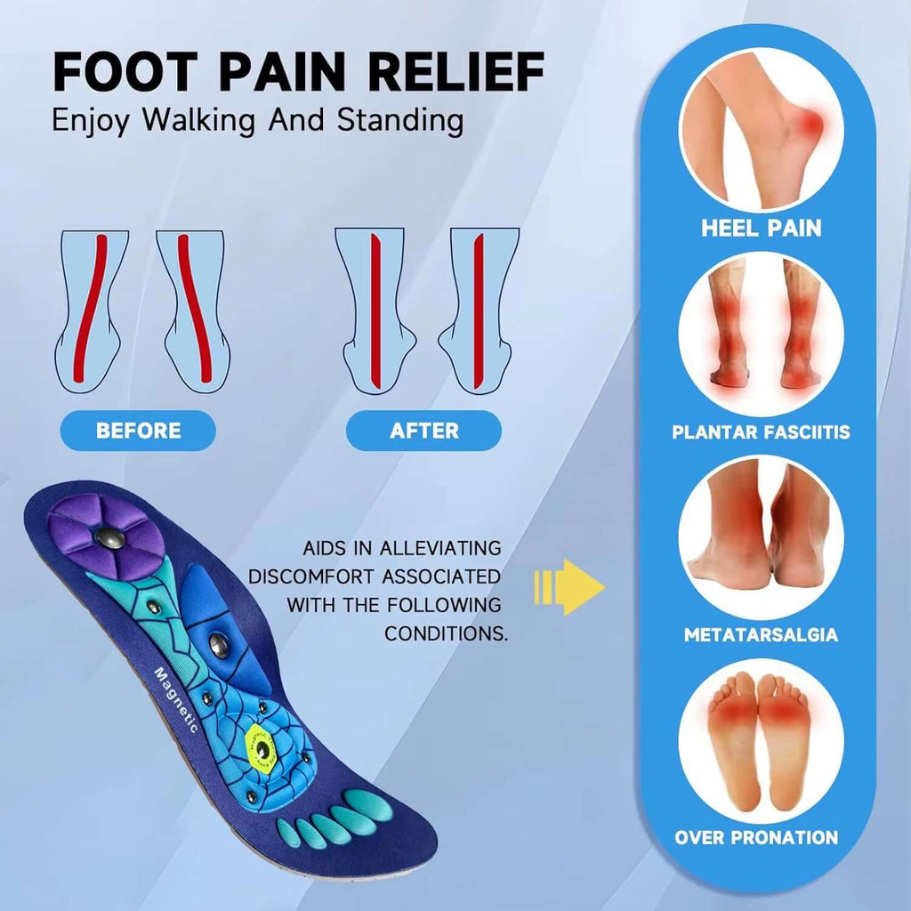 Medical Magnetic Therapy Sports Insoles Massage Foot Weight Loss Slimming Acupressure Insole Anti-Fatigue Health Care Shoe Pads