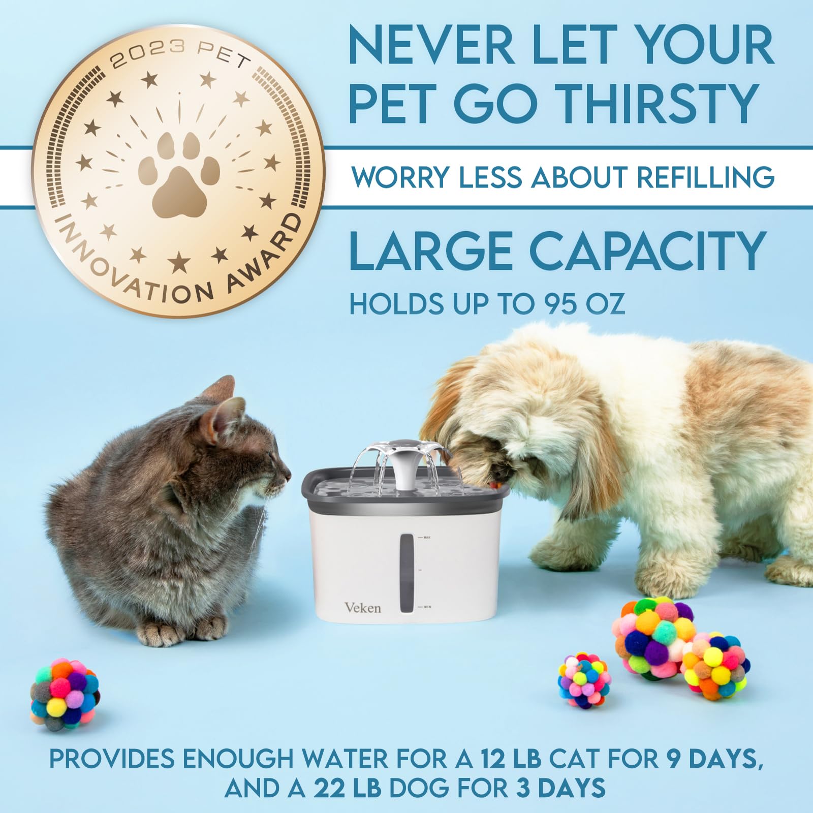 Automatic Cat Water Fountain 2.5L – Flowing Filtered Water to Support Healthier Hydration