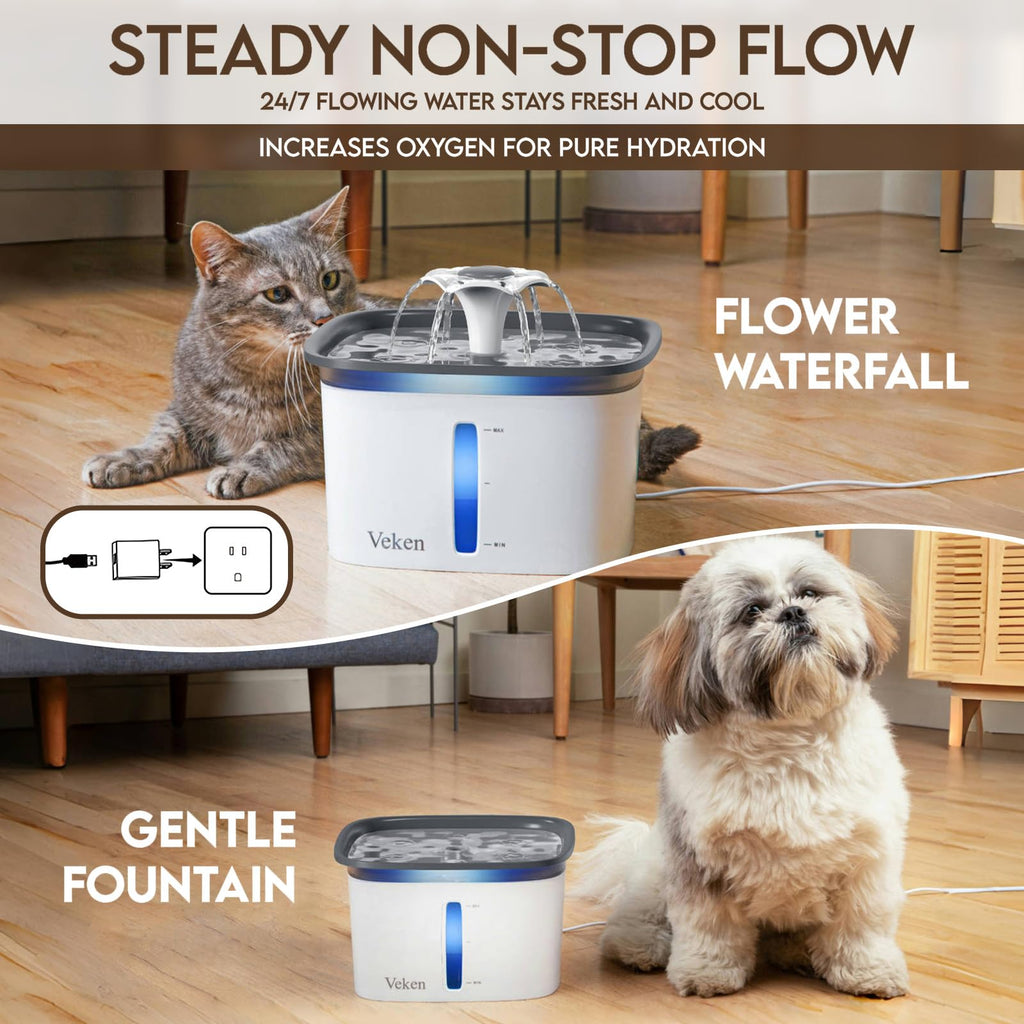 Automatic Cat Water Fountain 2.5L – Flowing Filtered Water to Support Healthier Hydration