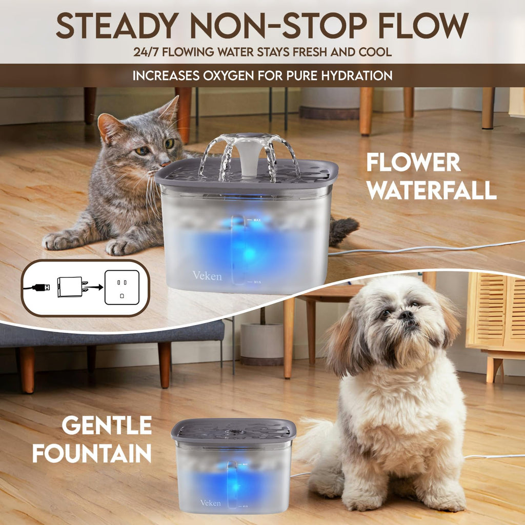 Automatic Cat Water Fountain 2.5L – Flowing Filtered Water to Support Healthier Hydration