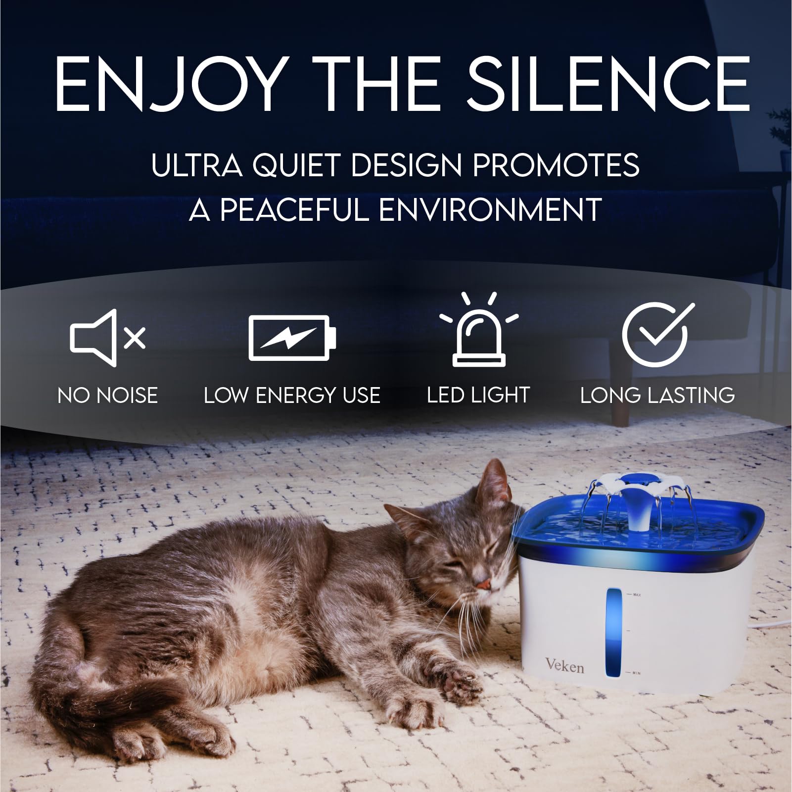 Automatic Cat Water Fountain 2.5L – Flowing Filtered Water to Support Healthier Hydration