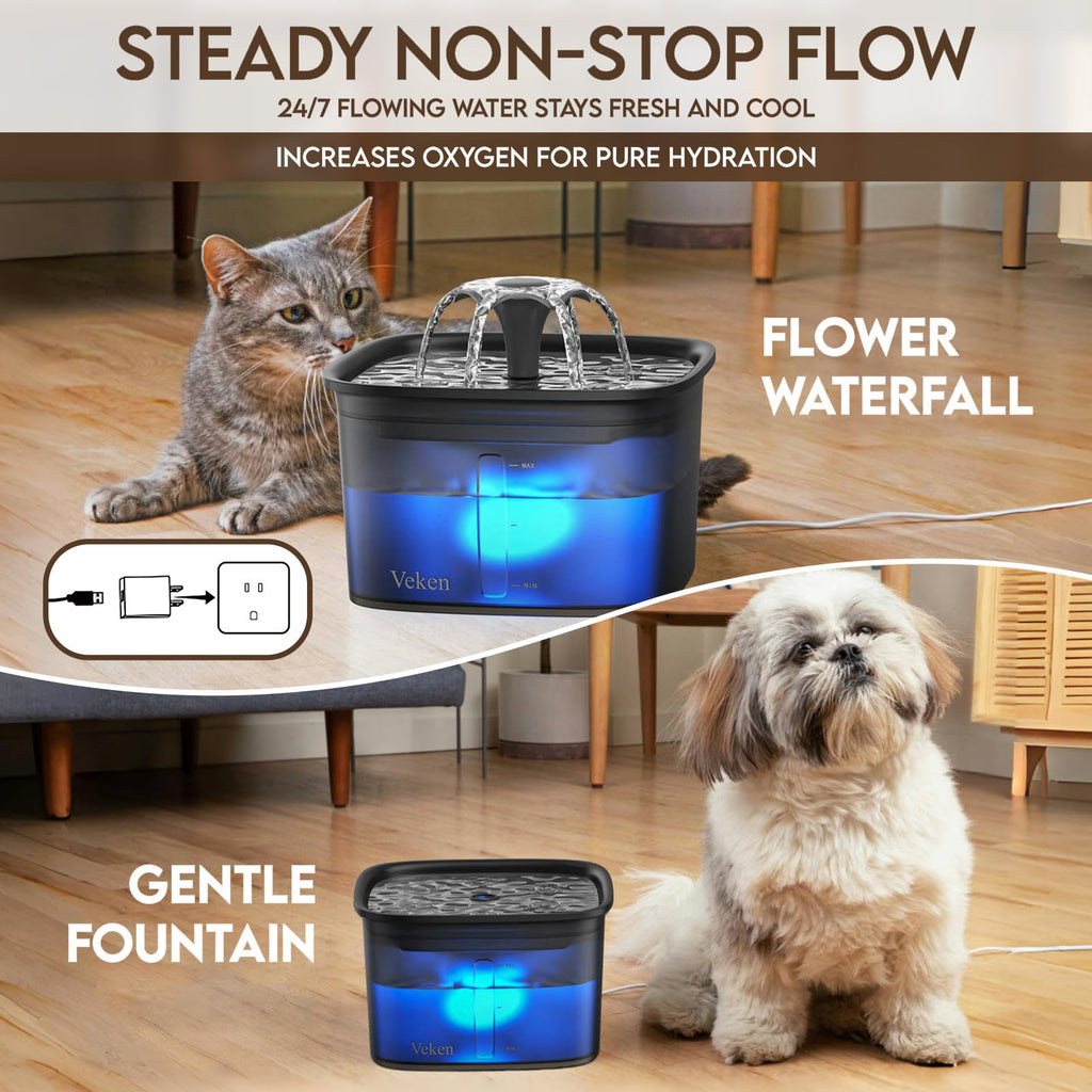 Automatic Cat Water Fountain 2.5L – Flowing Filtered Water to Support Healthier Hydration