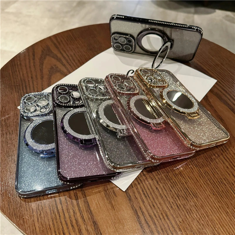 LuxeGlow Mirror MagSafe Glitter Case